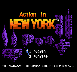 Action in New York Title Screen